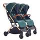 Baby Stroller for Newborn, Twins Baby Stroller for Infant and Toddler Can Sit Lie Detachable Double Carriage Pushchair Prams Trolley Portable Strollers with Mosquito Net (Color : Green)