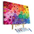 Painting by Numbers for Adults, DIY Paint by Numbers Rainbow Flower, Succulent Plants Paint by Numbers Kits with Brushes and Acrylic Pigment, 16x20 Inch Paint by Numbers for Home Decor With Frame
