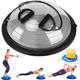 Zealty Half Balance Ball Trainer, Half Yoga Exercise Ball with Resistance Bands and Foot Pump, Balance Trainer for Stability Training, Strength Exercise Fitness, Home Gym Workout Equipment, Grey