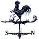 Metal Rooster Weathervane Garden wind Vane Decoration, Traditional Weathervanes Iron Sculptures Weather Vane Ornament for roof farm