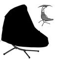 Uposao Black Waterproof Patio Hanging Chaise Lounge and Stand Cover Outdoor Hanging Curved Steel Chaise Hammock Lounge Chair Covers Durable 73 Inch Swing Chair Covers