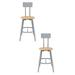 National Public Seating Height Adjustable Industrial/Shop Stool w/ Backrest Wood/Metal/Solid Wood in Brown | 41 H x 15.5 W x 15.5 D in | Wayfair