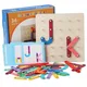 Jeu de Puzzle Montessori en bois pour enfants jeu éducatif avec lettres de l'alphabet