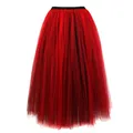Jupe longue plissée en mousseline de soie pour femmes multicouches Tulle maille style victorien