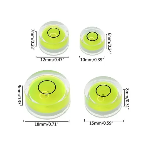 Niveau à bulle rond, Mini niveau à bulle, Instrument de mesure du niveau Bullseye L69A 5 pièces