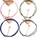 Colliers et bracelets en pierre naturelle pour femmes perles de pierres précieuses à facettes tour