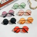 Lunettes de soleil rondes rétro pour enfants de 2 à 8 ans lunettes de soleil en métal de style