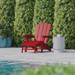 Commercial All-Weather Adirondack Chair with Pullout Ottoman & Cupholder