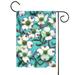 White and Green Dogwood Blooms Outdoor Garden Flag 18" x 12.5"