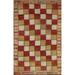Checkered Gabbeh Persian Antique Area Rug Handmade Wool Carpet - 3'6"x 6'0"