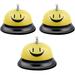 Call Bell Service-Bell Desk-Bell - Service Desk Call Bell Made of Metal Smile Face Call Bell for Hotels Schools Restaurants Front Desk Bars Hospitals(3 Packs Yellow)