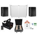 2) JBL SRX812P 12 2000w DJ PA Speakers+(6) White Wireless Lights+Fogger+Facade