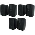 6) Rockville WET-40B 4 70V Commercial Indoor/Outdoor Wall Speakers Black Swivel