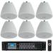 Rockville RCS180-6 Commercial 70v Amp+(6) White 4 Pendant Speakers For Bar/Cafe