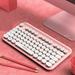 WQJNWEQ Wireless Keyboard Cute Compact 2.4G USB Wireless Keyboard Round Key Quiet Click Small Size for Computer Laptop PC Desktop Windows Gift