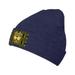 ZICANCN Death Tribe Skull Yellow Print Knit Beanie Hat Winter Cap Soft Warm Classic Hats for Men Women Navy Blue