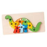 Colorful Wooden Animals Puzzle Wooden Puzzle Animal Toy Learning Educational Toys Animal Wooden Puzzle Puzzles for Boys s Brontosaurus