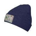 ZICANCN White Olive Branch Knit Beanie Hat Winter Cap Soft Warm Classic Hats for Men Women Navy Blue