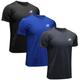 MEETWEE Sportshirt Herren, Laufshirt Kurzarm Mesh Funktionsshirt Atmungsaktiv Kurzarmshirt Sports Shirt Trainingsshirt für Männer, Schwarz+grau+blau, XXL