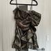 Zara Dresses | Bnwt Zara Gold Foil Ruffle Dress! Size L! | Color: Black/Gold | Size: L