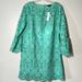 J. Crew Dresses | J. Crew Mint Green Floral Eyelet 3/4 Sleeves Dress- Size 2 Petite | Color: Green | Size: 2p