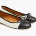 J. Crew Shoes | J. Crew Captoe Color Blocked Leather Ballet Flats - Ivory & Black (Item Az949) - | Color: Black/White | Size: 9