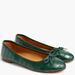 J. Crew Shoes | J. Crew Crocodile-Embossed Ballet Flats - Green/Emerald (Item Az950) - Size 9 | Color: Green | Size: 9
