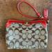 Coach Bags | Coach Purse Clutch Bag Tan Brown Red | Color: Red/Tan | Size: 7in X 5in X 1.5in