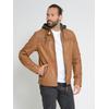 Lederjacke MAZE "42021309", Herren, Gr. M, braun (cognac), Obermaterial: 100% Lammleder / Futter: 100% Baumwolle / Ärmelfutter: 100% Polyester / Kapuze: 52% Baumwolle; 48% Polyester, Jacken