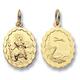 9ct Gold Oval Double Sided St Christopher Pendant On A 20 Inch Belcher Necklace