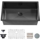 Polyfurniture 30" L x 18" W Undermount Kitchen Sink w/ Accessories Stainless Steel in Gray | 10 H x 30 W x 18 D in | Wayfair US3018R10-055R00ONH