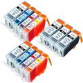 Compatible Multipack Canon BCI-3eK/BCI-6C/M/Y 2 Full Sets + 3 EXTRA Black Ink Cartridges (11 Pack)