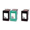 Compatible Multipack HP 338/343 Set + 1 EXTRA Black Ink Cartridges (3 Pack)