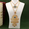 Herseygold-Pendentif Main de Fatima avec Mauvais Œil Turc Collier en Alliage de Zinc Plaqué Or pour