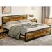 17 Stories Armenia Platform Bed Wood/Metal in Brown | 40.4 H x 78.7 W x 81.9 D in | Wayfair 51429D23F5894B55911D49DE5C664BB5