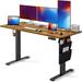 Inbox Zero Hrithvik Standing Desk Adjustable Height, Electric Standing Desk w/ Storage Bag, Stand up Desk for Home Off Wood/Metal in Black | Wayfair