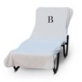 Latitude Run® Monogrammed Chaise Lounge Outdoor Cover -Set of 1 -Block Letter, Cotton in White/Black | 30 H x 89 W x 15 D in | Wayfair