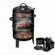 YouLoveIt 3 in 1 Charcoal Vertical Smoker Grill Charcoal Grill & Smoker Combo for Outdoor Garden Patio and Backyard Cooking withThermometer and Adjustable Air Vent