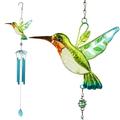 Hummingbird Wind Chimes Hummingbird Wind Chime Hummingbird Metal Tubes Wind Chime Bell Waterproof Wall Hanging Ornament Wind Chimes for Outdoor Indoor Gardening Yard Pathway Decoration