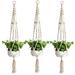3pcs Macrame Plant Hangers Indoor Outdoor Hanging Planter Shelfs Decorative Flower Pot Holders Hanging Baskets for Plant Boho Home Decor for Succulents Cacti and Herbs in Box