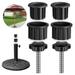 Bomutovy 6Pcs Umbrella Parasol Base Stand Hole Ring Plug Cover and Cap Patio Umbrella Stand Replacement Parts for Patio Table Balcony Decks Docks Backyard Black