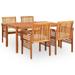 Aibecy 5 Piece Patio Dining Set with Cushions Solid Acacia Wood