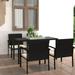 Aibecy 5 Piece Patio Dining Set Poly Rattan Black