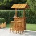 Aibecy 3 Piece Patio Bar Set Solid Wood Acacia