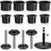 12Pcs Umbrella Base Stand Hole Ring Plug Cover and Cap Umbrella Stand Replacement Part with M8 Thread Replacement Hand Knob Threaded Plastic Knobs Patio Umbrella Handle Replacement Parts Black