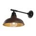 Wallace 12.25 1-Light Farmhouse Industrial Indoor/Outdoor Iron LED Victorian Arm Outdoor Sconce Wood Finish/Copper