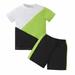 Summer Savings Clearance! 2023 TUOBARR Set Clothes for Toddler Boys Summer Children s Color Matching Short Sleeved Top And Shorts Set Boys Patchwork T-shirt And Shorts Set White 4-5 Years