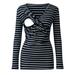 Dressy Maternity Shirts for Women Ladies Pregnant Women Breastfeeding Stripe Long Sleeve Blouse Tops Shirt Summer Outfits Women over 40 over 50 Fashion Tips