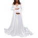 Lavender Maternity Dress for Photography Womens Maternity Off Shoulders Long Sleeve Photography Pregnants Dress Solid Princess Dress Photo Props Dress Maternity Winter Coats for Women