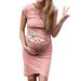 Baycosin Maternity Maxi Dress Women sleeveless Pregnancy Maternity Dress Cartoon Letter Print Dress Nusring